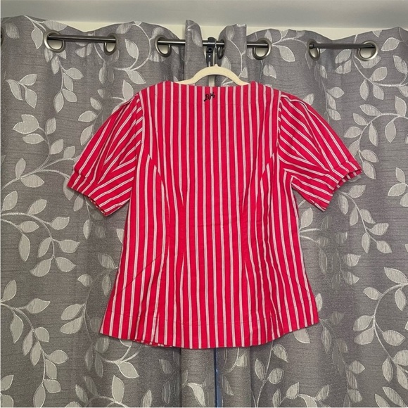 NWT! Anthropologie Damson Madder Shell Linen Blend Puff-Sleeve Blouse - Size 2 🏆 - Picture 7 of 16